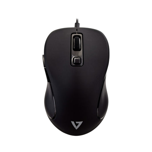 V7 MU300 PRO USB 6-Button Wired Mouse with Adjustable DPI - Black