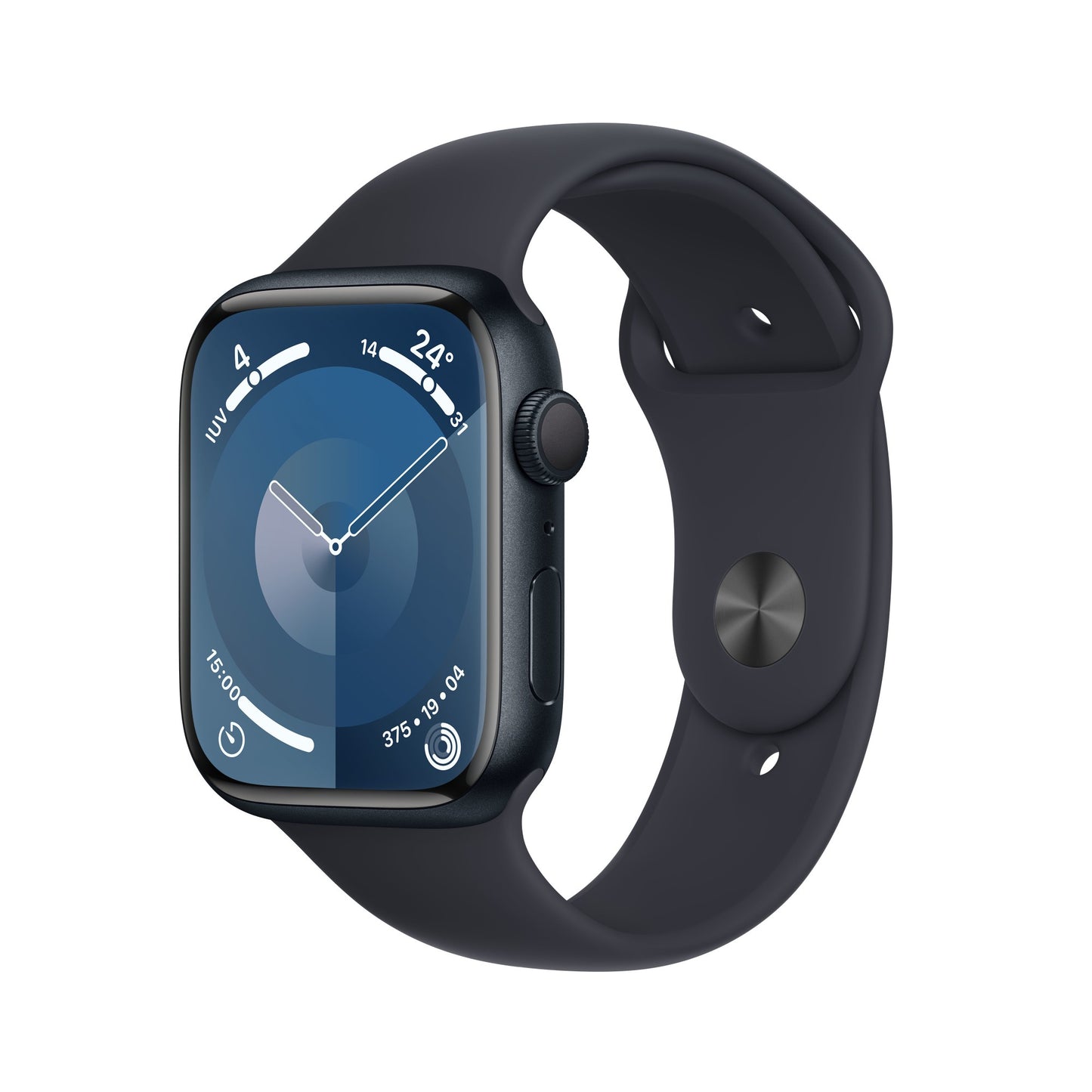Apple Watch Series 9 45 mm Digital 396 x 484 pixels Touchscreen Black Wi-Fi GPS (satellite)